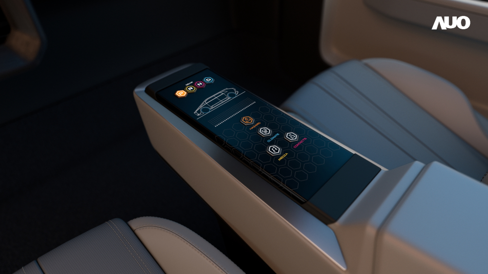 jinnian金年会以人性化设计打造多变形态中控显示(Morphing Center Control)，不使用时仅平面显示信息，进行操作时，显示器则会动态隆起，转变成3D实体按钮，并有触觉回馈，展示人机互动新体验